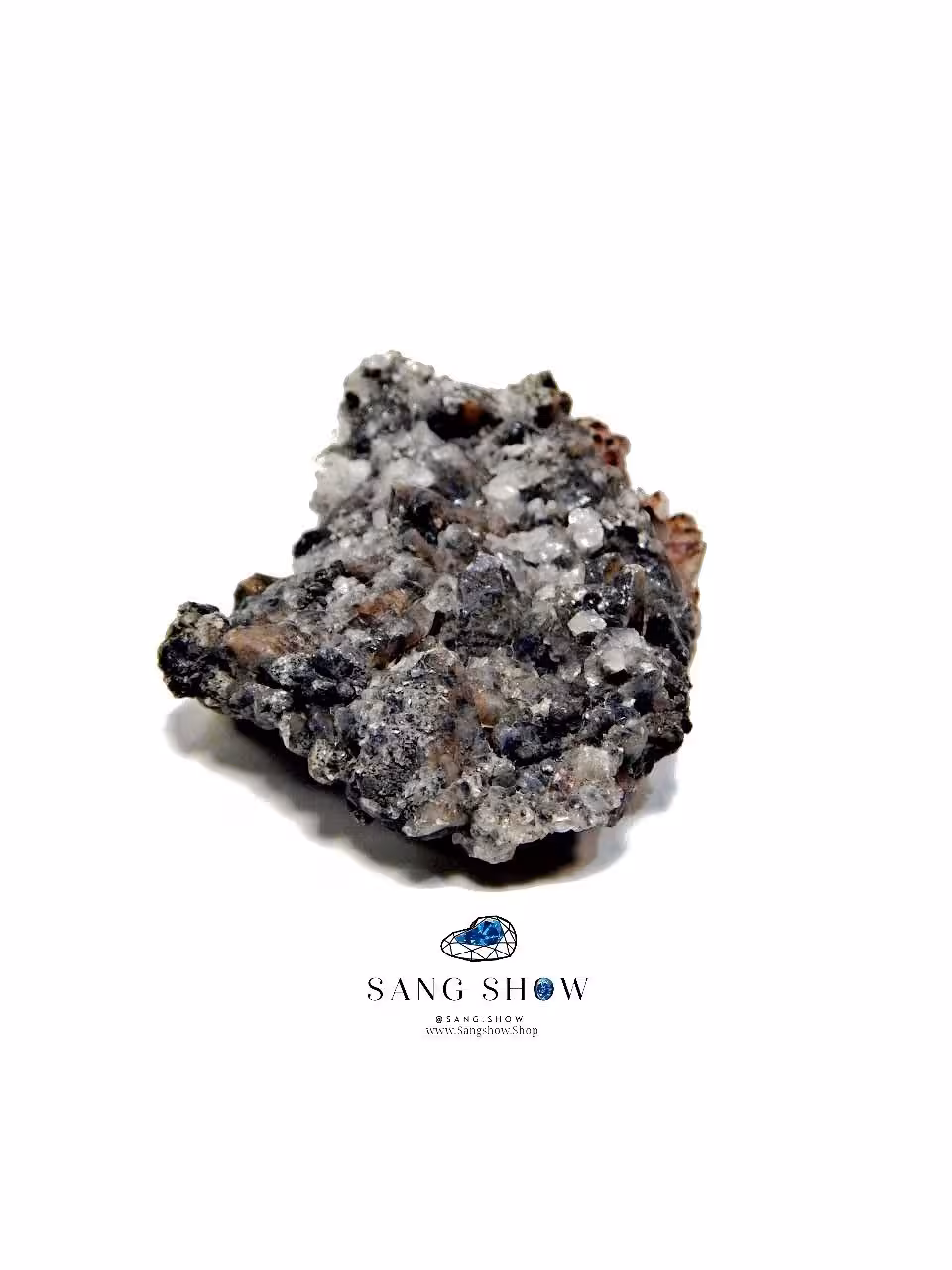 کلسیت دودی با همرشدی اسموکی کوارتز نمونه زیبا و معدنی S1152