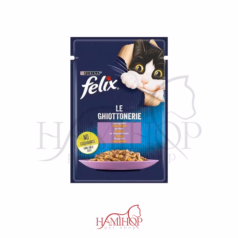 پوچ گربه فلیکس با طعم گوشت بره Felix Kuzu Etli Kedi Yaş Maması 85 Gr