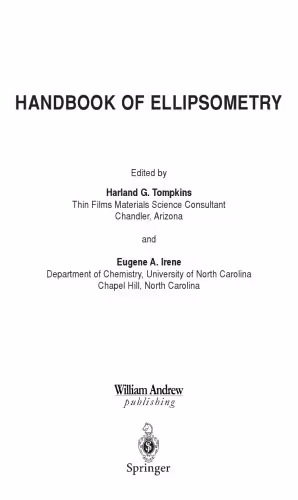خرید و دانلود نسخه کامل کتاب Handbook of Ellipsometry