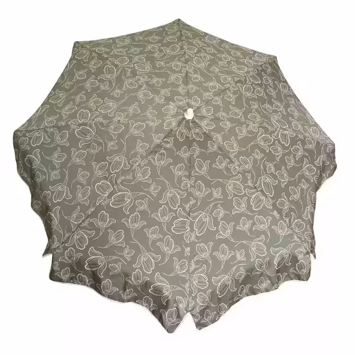 سایه بان قطر دو متر با پارچه نانو طرح گل دار،آب گریز رنگ طوسی،مسافرتی