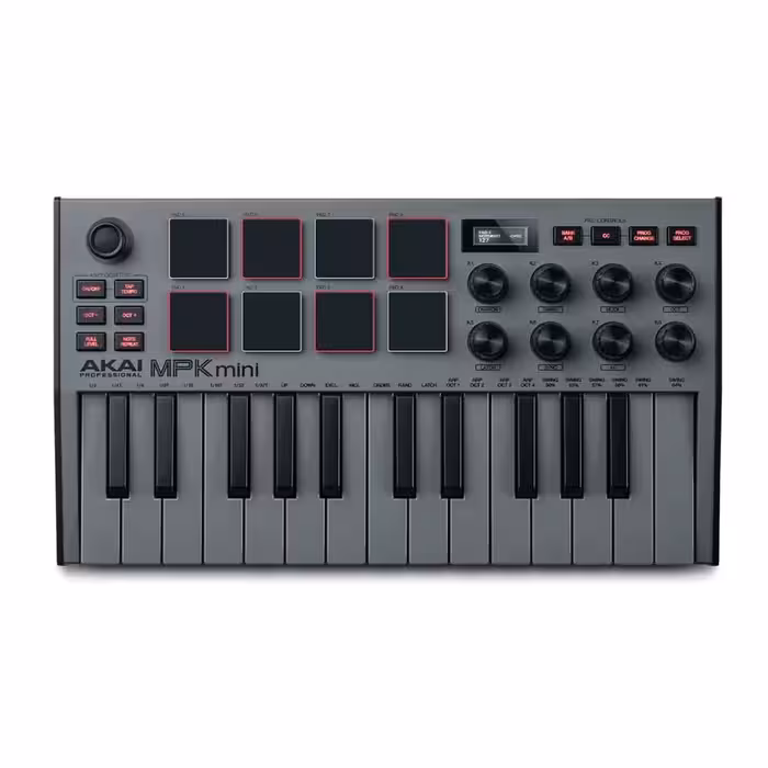 میدی کنترلر آکایی مدل MPK mini MK3 GreyAKAI MPK mini MK3 Midi Controller