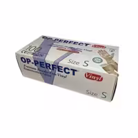 دستکش طبی وینیل اوپی پرفکت مدل پریمیوم سایز اسمال بسته 100 عددی