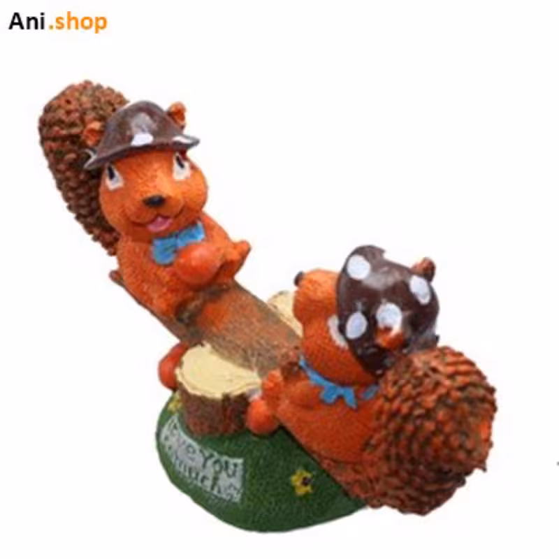 مجسمه سنجاب جفتی پلی ستر ez34