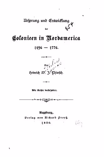 خرید و دانلود نسخه کامل کتاب Ursprung und Entwicklung der Kolonien in Nordamerika 1496-1776