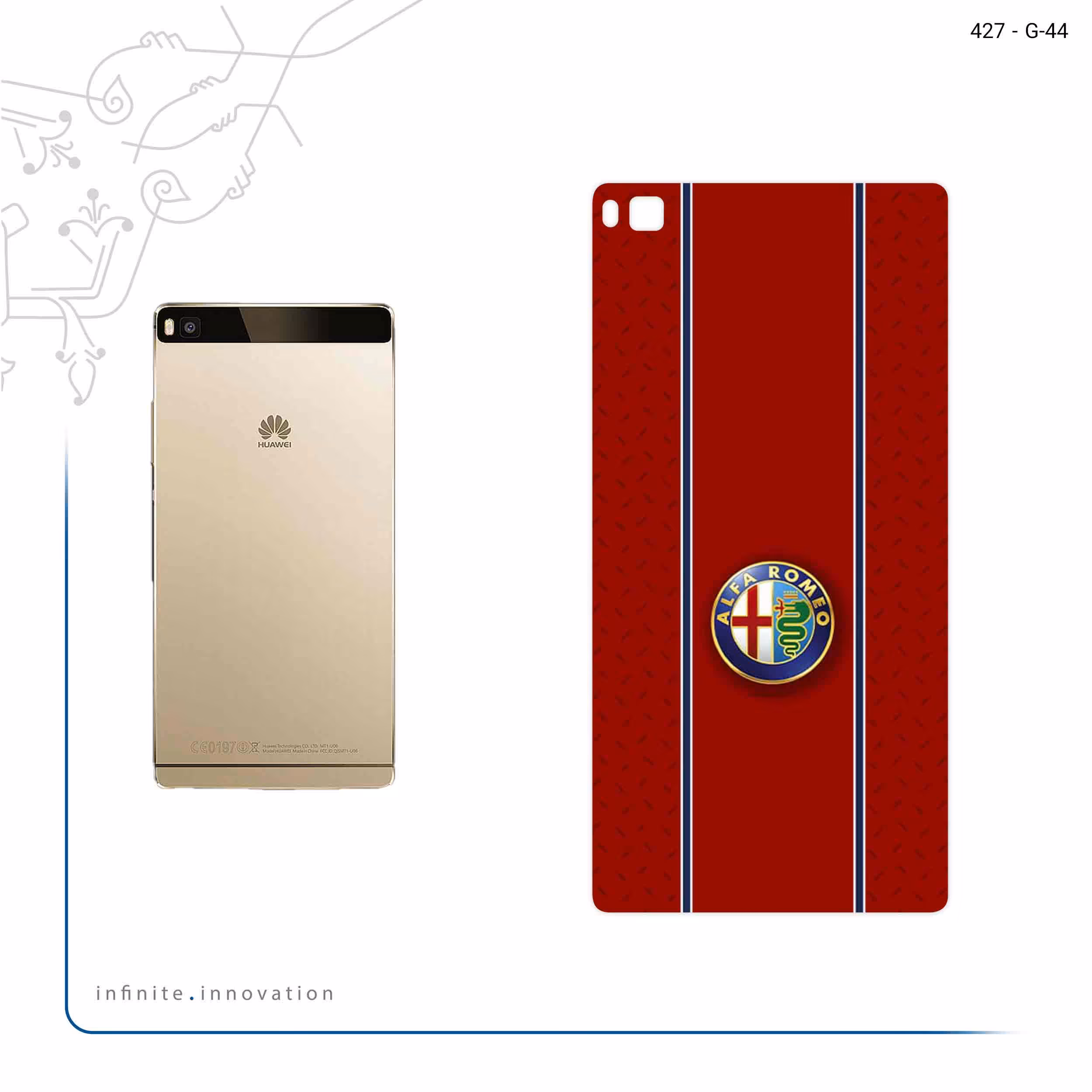 برچسب پوششی ماهوت مدل Alfa Romeo مناسب برای گوشی موبایل هوآوی P8