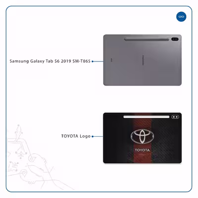 برچسب پوششی ماهوت مدل TOYOTA-Logo مناسب برای تبلت سامسونگ Galaxy Tab S6 2019 SM-T865