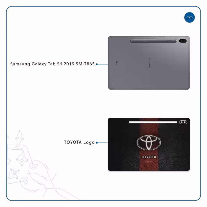 برچسب پوششی ماهوت مدل TOYOTA-Logo مناسب برای تبلت سامسونگ Galaxy Tab S6 2019 SM-T865