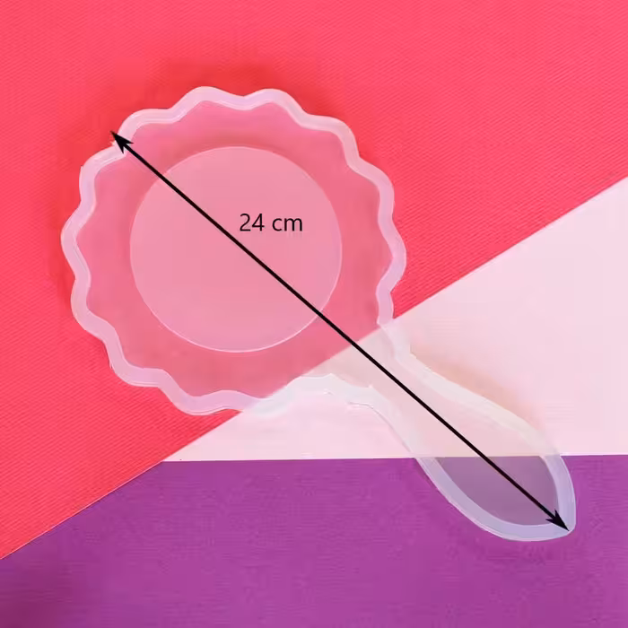 قالب رزین مدل آینه دستی طرح دایره