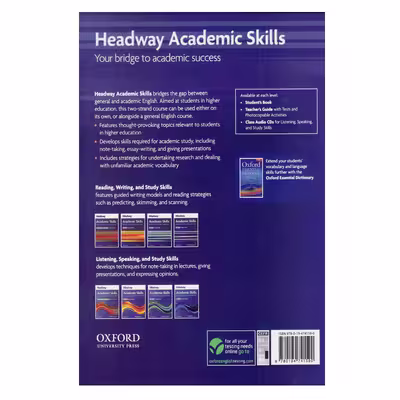کتاب Headway Academic Skills Reading, Writing And Study Skills Level 1 اثر Richard Harrison انتشارات الوندپویان