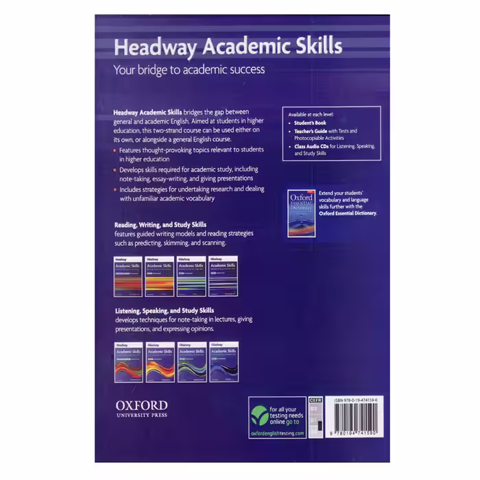 کتاب Headway Academic Skills Reading, Writing And Study Skills Level 1 اثر Richard Harrison انتشارات الوندپویان