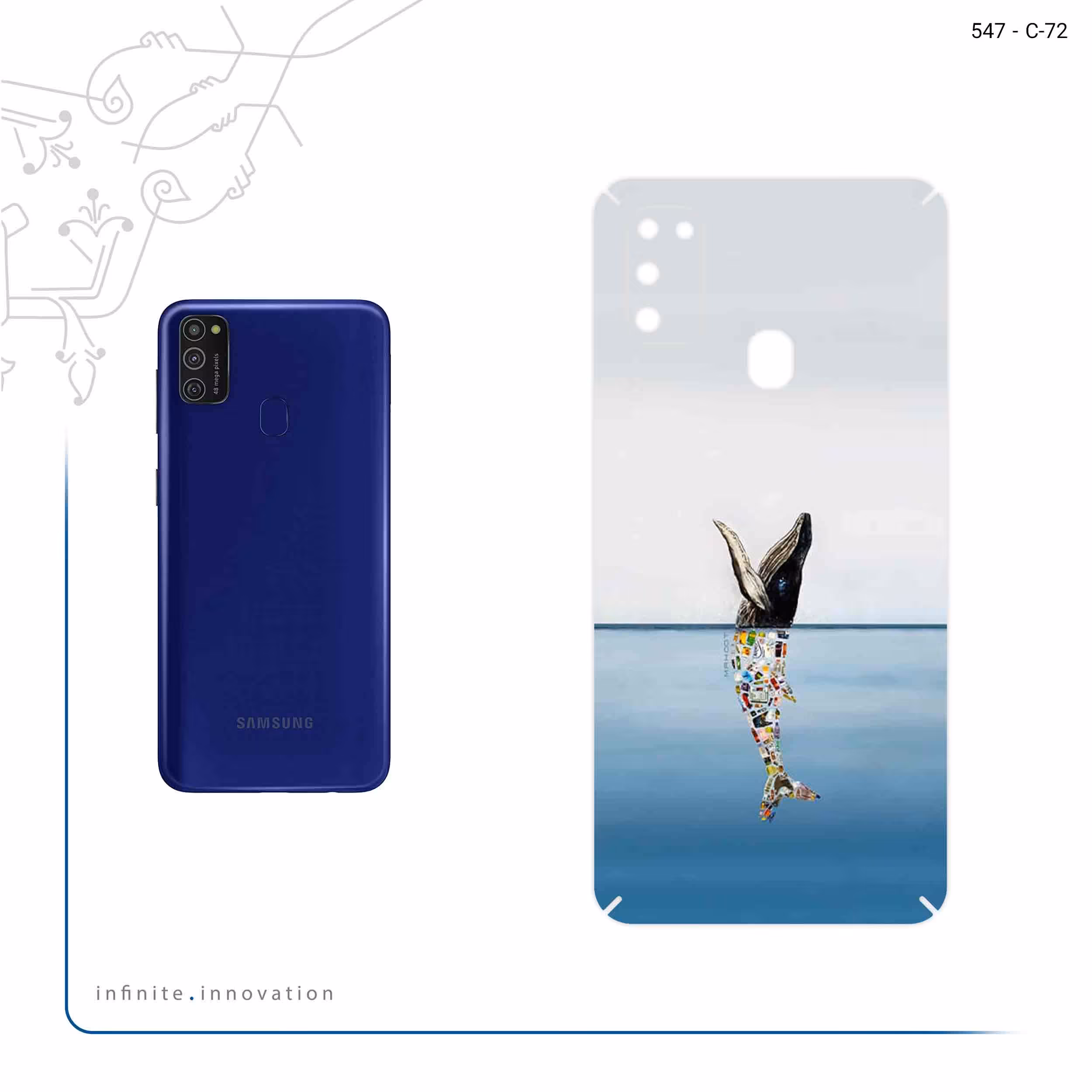 برچسب پوششی ماهوت مدل Collage of Sea Trash مناسب برای گوشی موبایل سامسونگ Galaxy M21