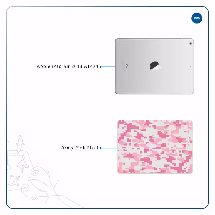 برچسب پوششی ماهوت مدل Army-Pink-pixel مناسب برای تبلت اپل iPad Air 2013 A1474