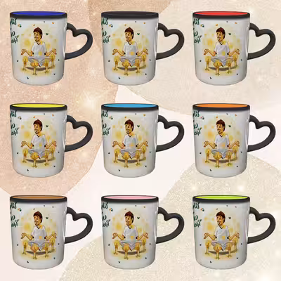 ماگ حرارتی مدل دسته قلبی طرح عاشقانه کد 200