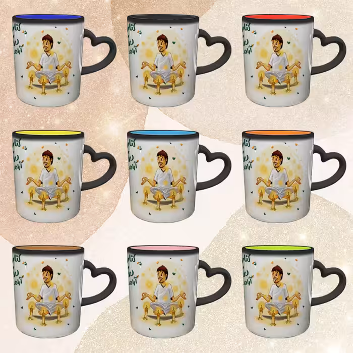 ماگ حرارتی مدل دسته قلبی طرح عاشقانه کد 200