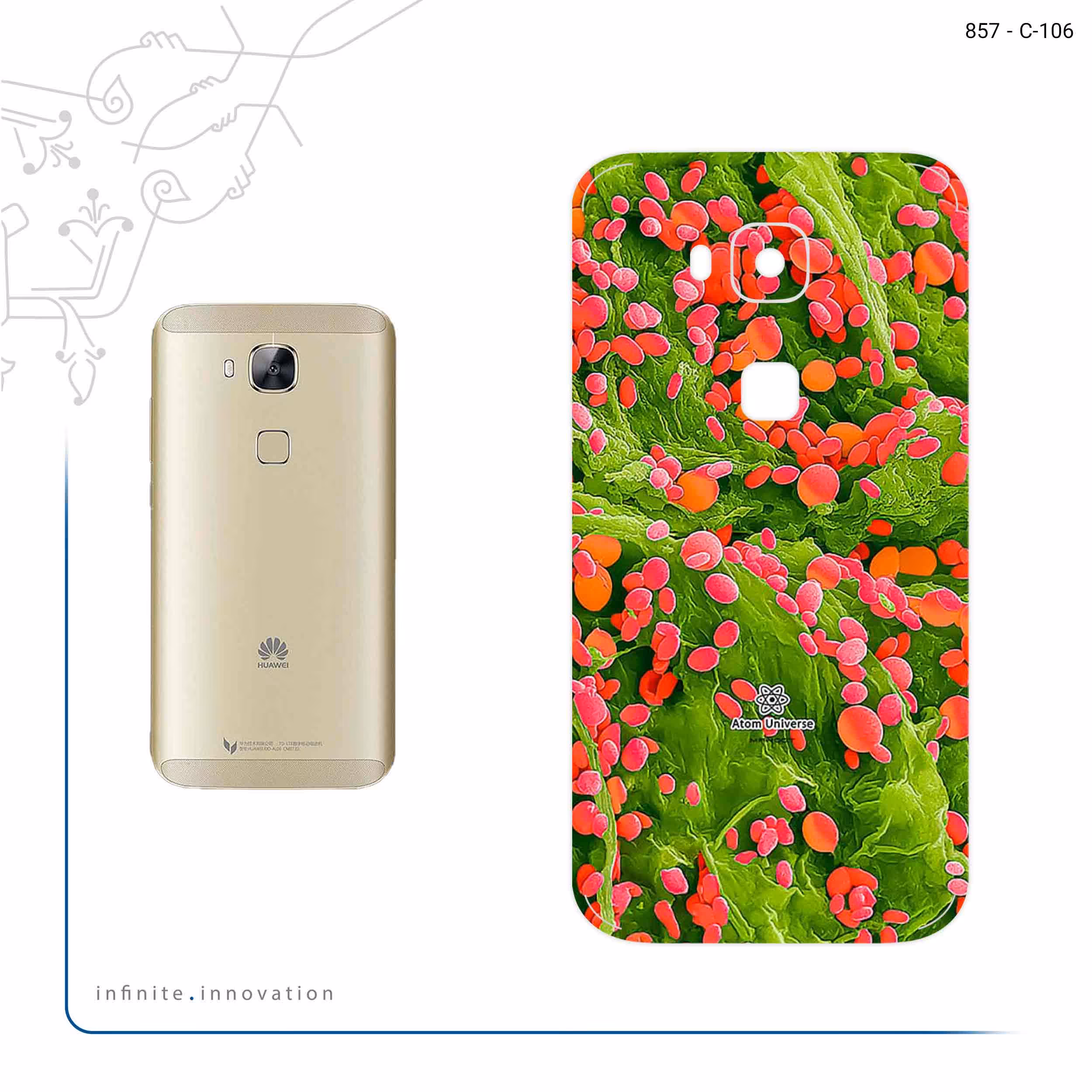 برچسب پوششی ماهوت مدل Atom Universe 3 مناسب برای گوشی موبایل هوآوی Ascend G8