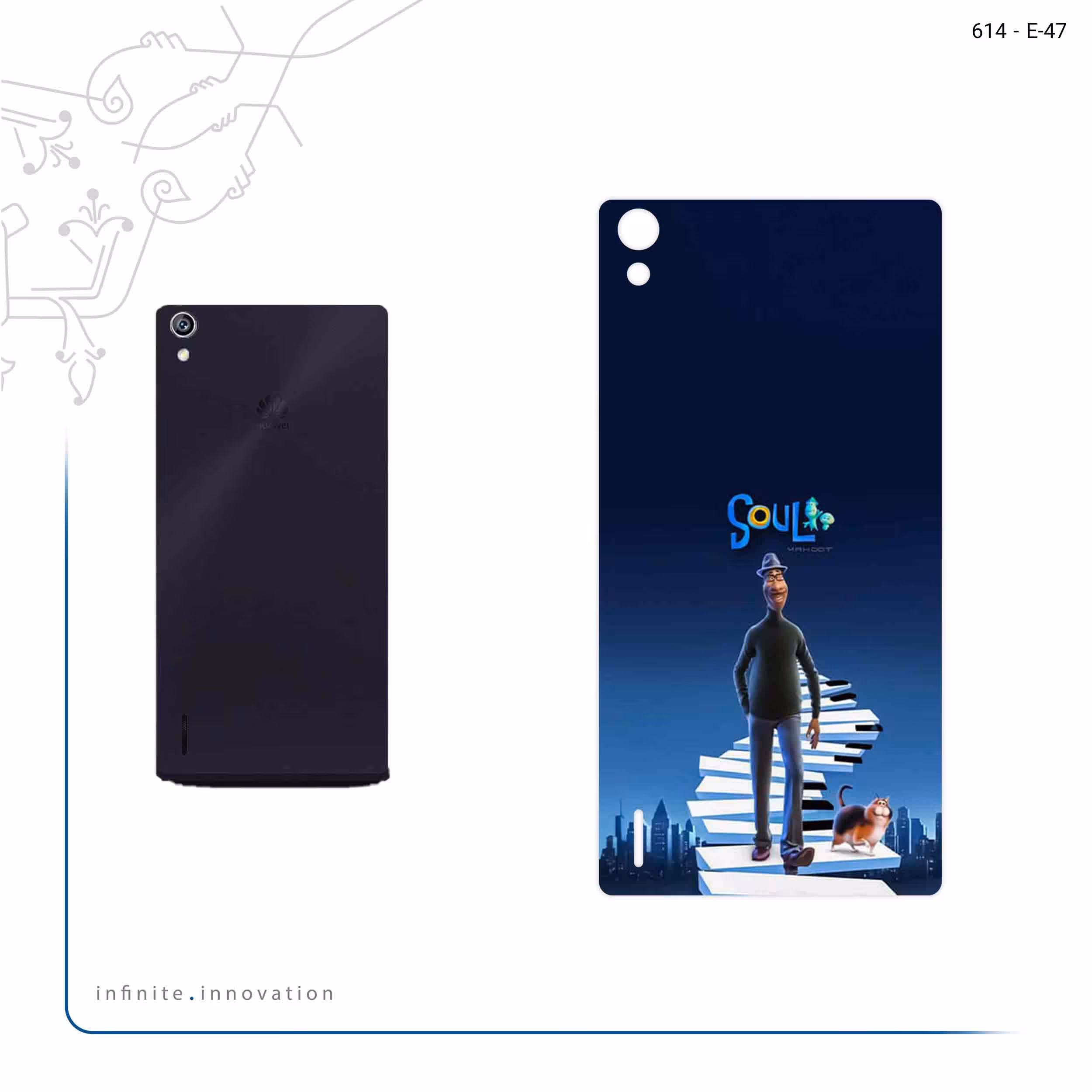 برچسب پوششی ماهوت مدل soul مناسب برای گوشی موبایل هوآوی Ascend P7