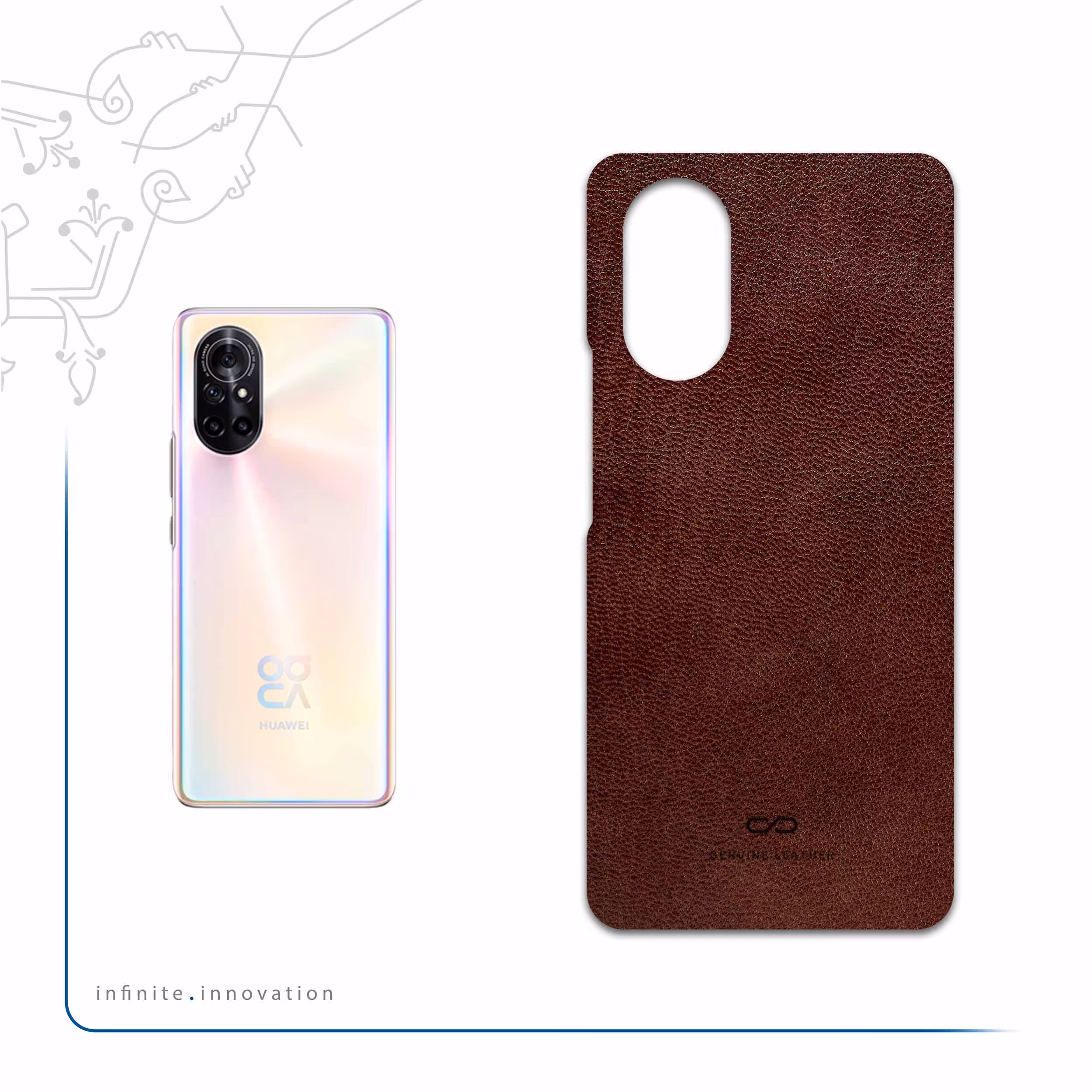 برچسب پوششی ماهوت مدل Natural-Leather مناسب برای گوشی موبایل هوآوی Nova 8