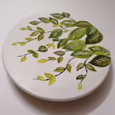 بشقاب دیوارکوب سفالی طرح گلدان مجموعه 3 عددی