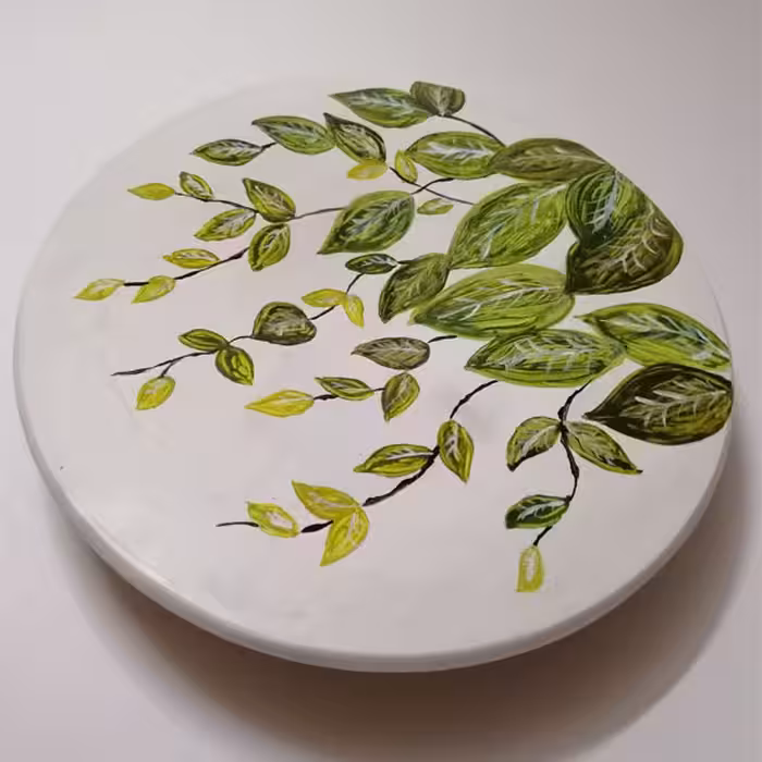 بشقاب دیوارکوب سفالی طرح گلدان مجموعه 3 عددی