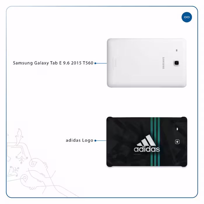 برچسب پوششی ماهوت مدل adidas-Logo مناسب برای تبلت سامسونگ Galaxy Tab E 9.6 2015 T560