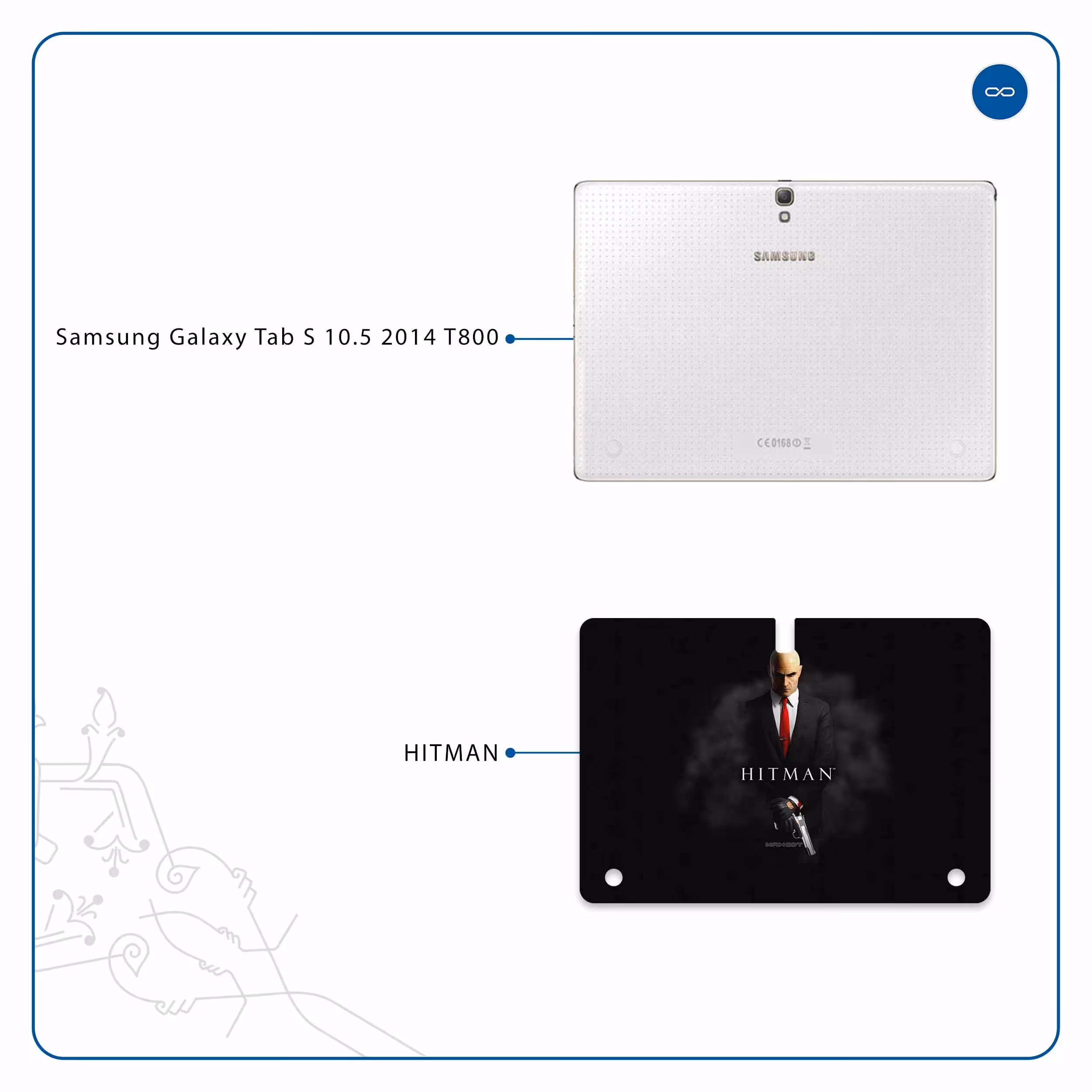 برچسب پوششی ماهوت مدل Hitman-Game مناسب برای تبلت سامسونگ Galaxy Tab S 10.5 2014 T800