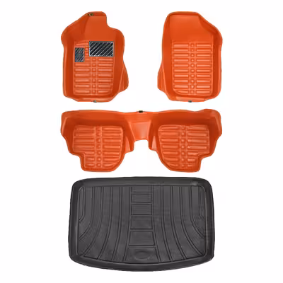   کفپوش پنج بعدی خودرو پانیذ مدل EVA مناسب برای  پژو 206 به همراه کفپوش صندوق