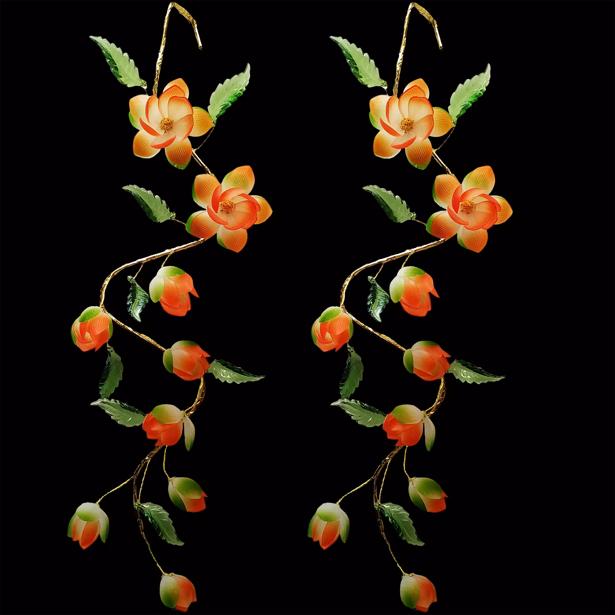 آویز تزیینی مدل گل رز مجموعه 2 عددی