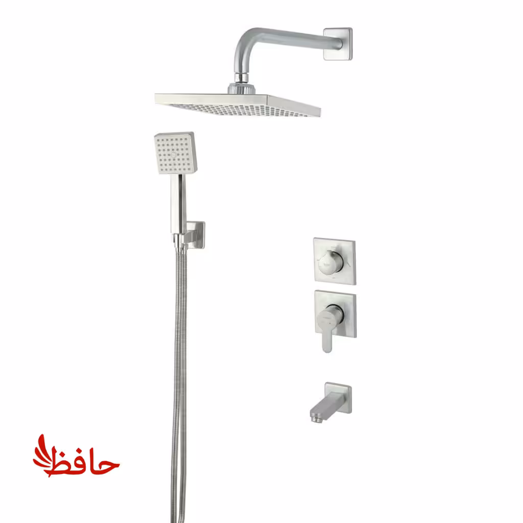 شیر حمام توکار راسان مدل ویوات فلت کروم مات کلاس 1