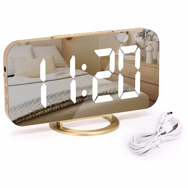 ساعت زنگ دار دیجیتالی آینه ای  LED 6.5inch