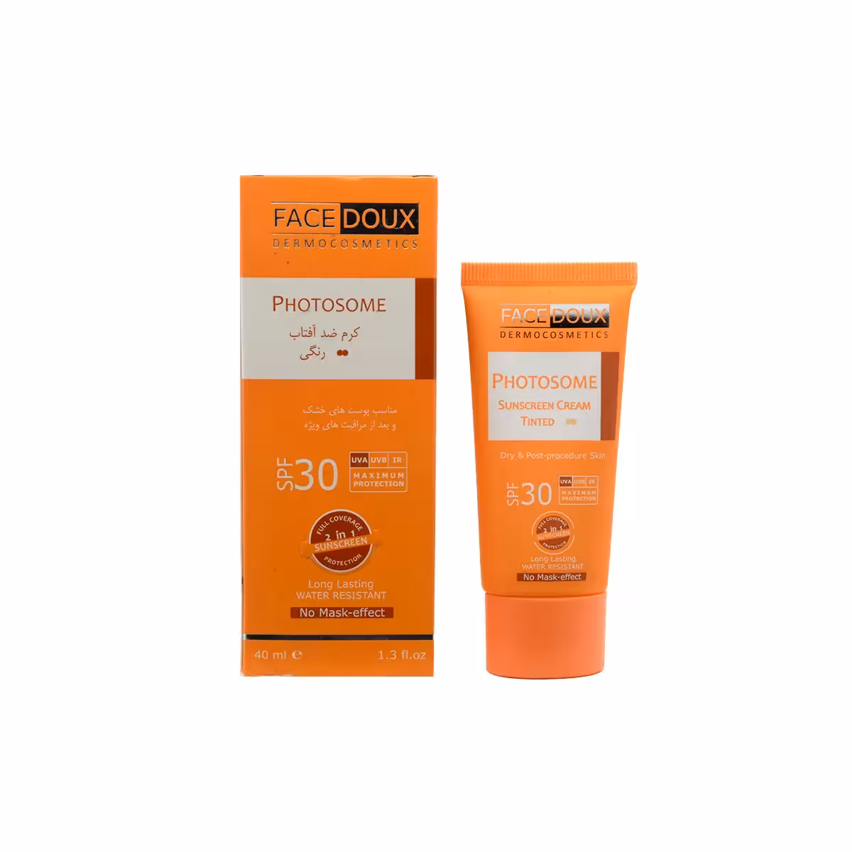 کرم ضد آفتاب رنگ تیره فتوزوم فیس دوکس SPF 30 برای پوست خشک