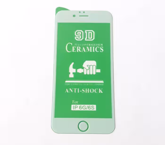 گلس محافظ صفحه نمایش سرامیکی براق 9D اپل مدل 6 سفید