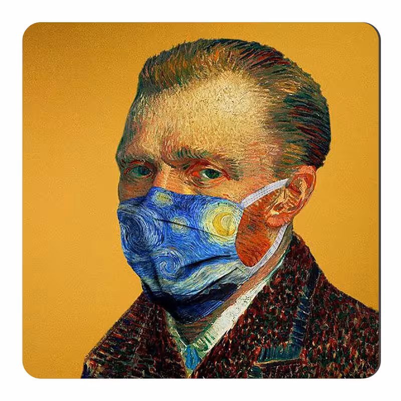 مگنت یخچال طرح ونگوگ و ماسک کد wmg318