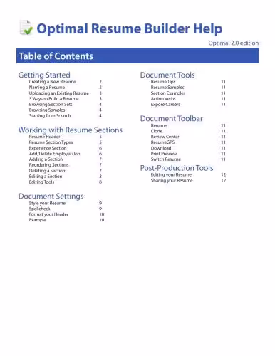 خرید و دانلود نسخه کامل کتاب Optimal Resume Builder Help
