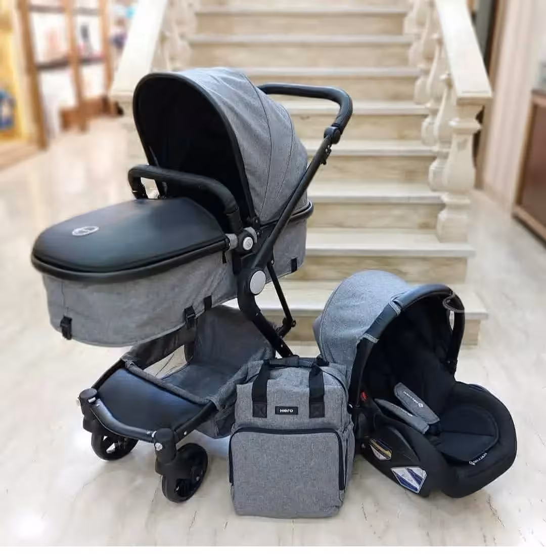 ست 3تکه کالسکه کریر و کوله پشتی هیرو پلاس دلیجان