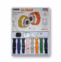 ساعت هوشمند MK16 ULTRA9 ایرپاد دار با 10 بند سیلیکونی