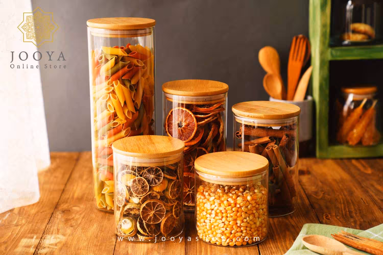 بانکه پیرکس درب چوبی مدل گرد