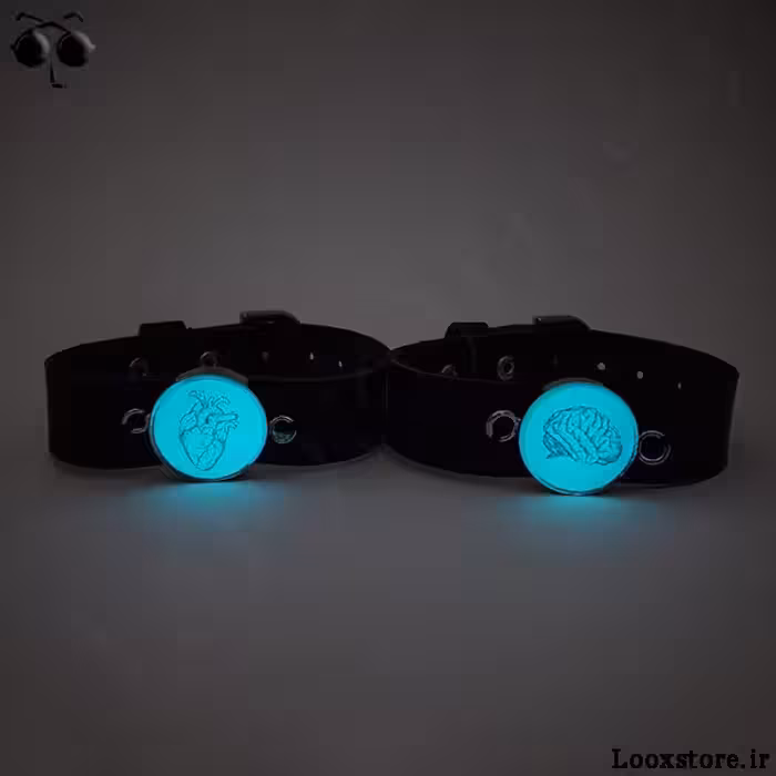 دستبند چرم ست عاشقانه شبتاب مدل قلب و مغز!