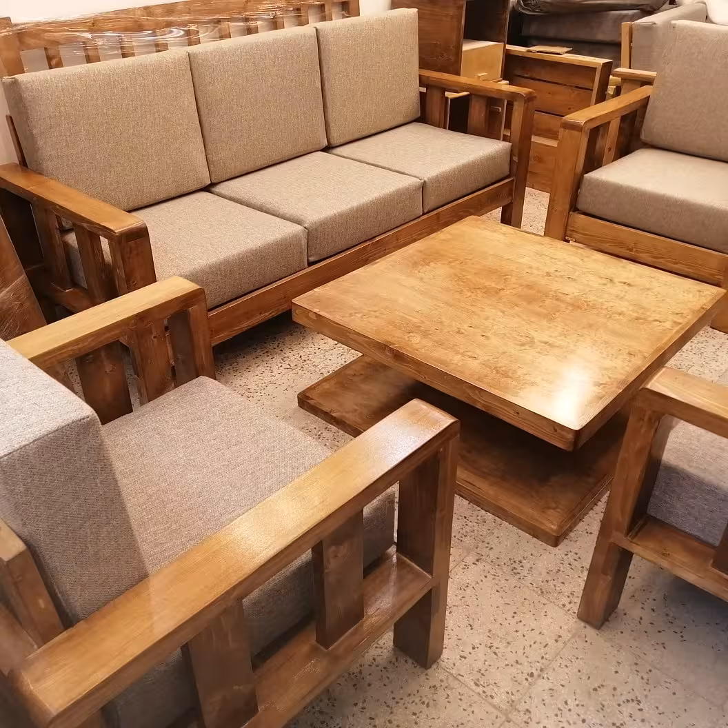 مبل چوبی مدل M12 گل نیلوفری(پس کرایه) 