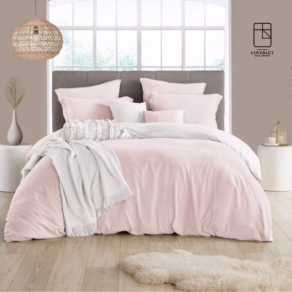 روتختی صورتی روشن و سفید کاوری