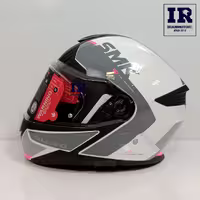 کلاه کاسکت فک متحرک SMK مدل  GULLWING - سفید طوسی