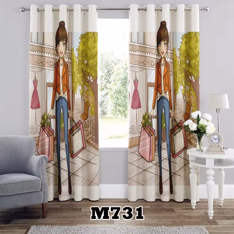 پرده سه بعدی طرح دخترانه