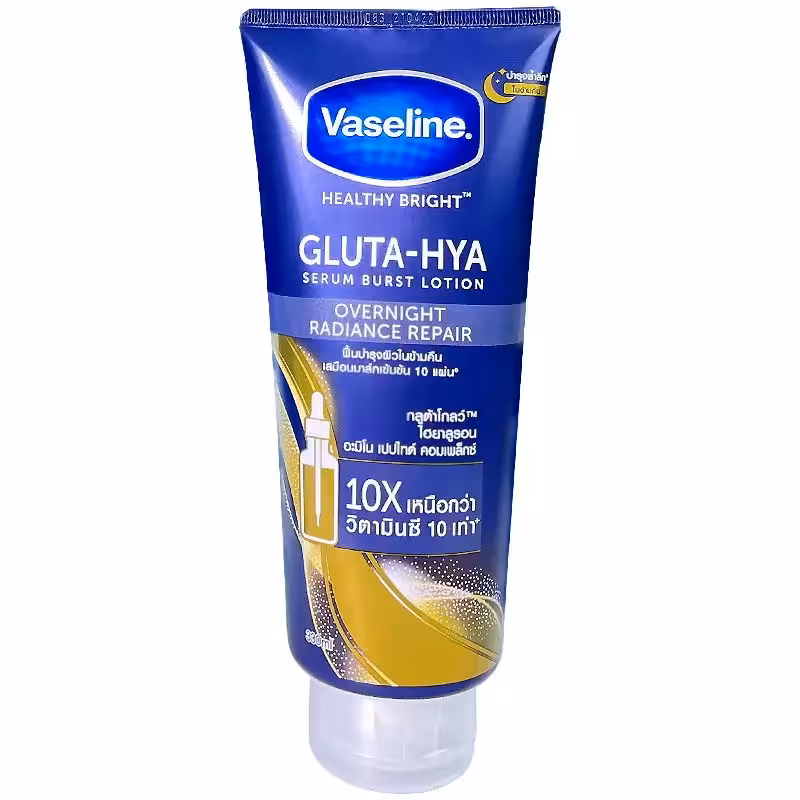 لوسیون بدن شب وازلین مدل Vaseline Gluta-Hya Serum Burst Lotion Overnight Radiance Repair حجم 300 میلی‌لیتر