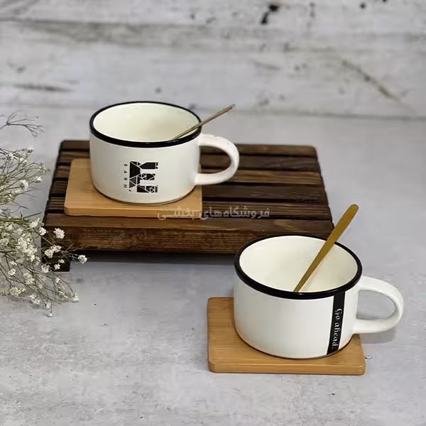 ماگ سرامیکی کف چوبی