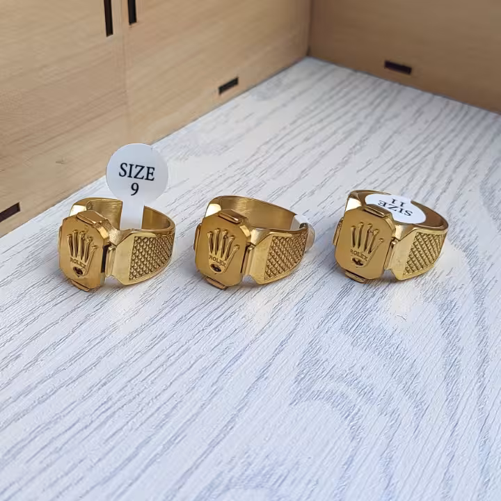 انگشتر رولکس مردانه طلایی استیل