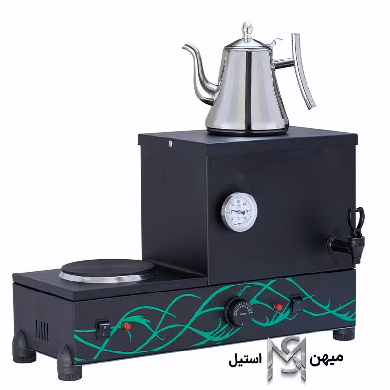 سماور ترک برقی13 لیتری بغل هیتردار مشکی