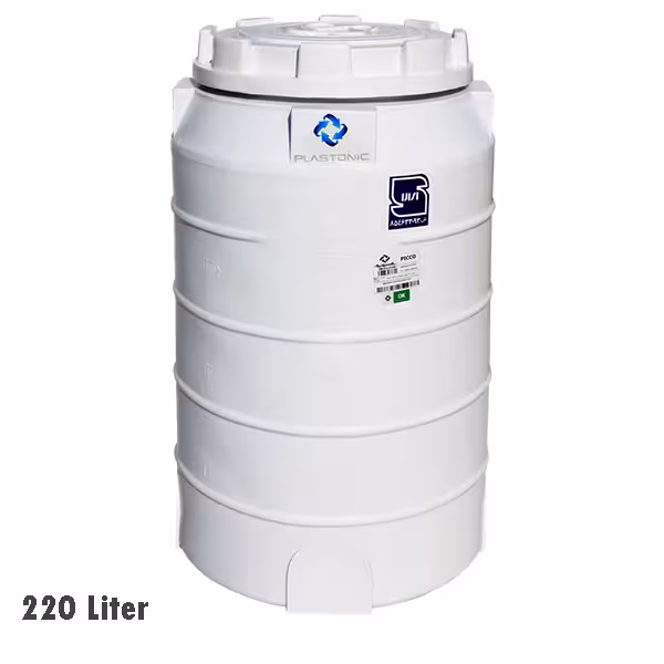 مخزن عمودی تک لایه پلاستونیک 220 لیتری