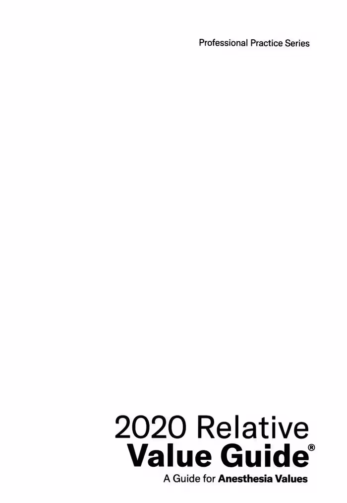 خرید و دانلود نسخه کامل کتاب ASA 2020 Relative Value Guide