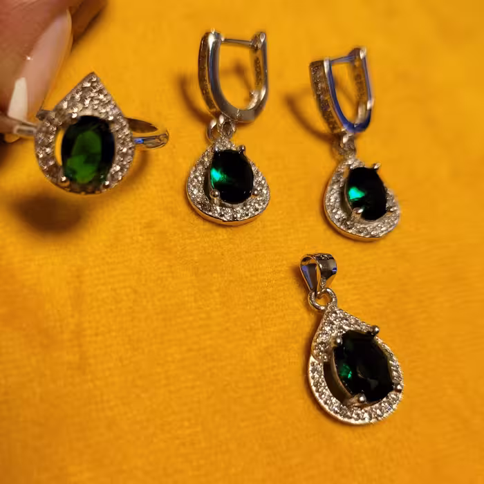 نیم ست جواهر نقره              