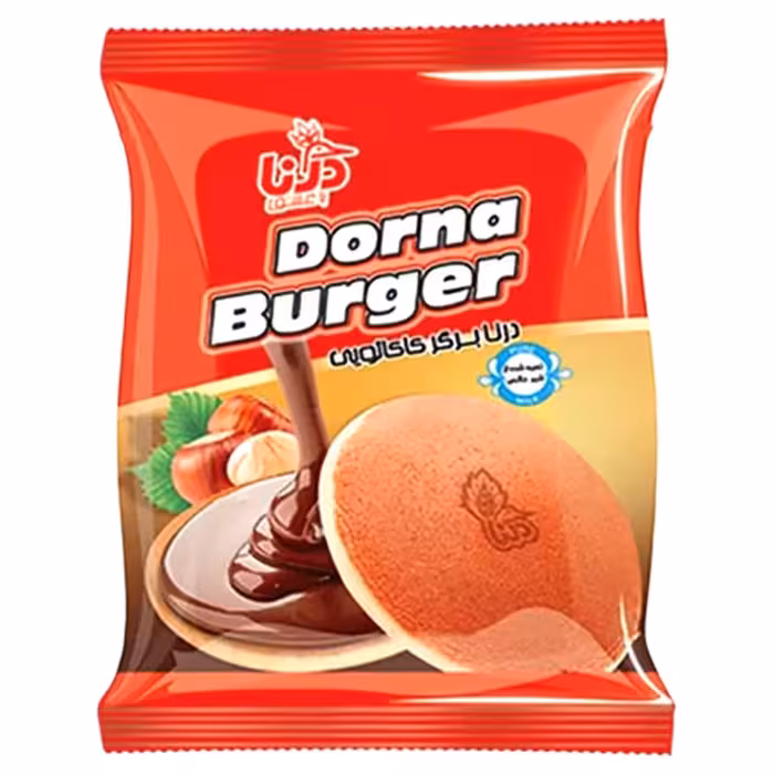 کیک برگر کاکائویی با طعم فندق درنا – 40 گرم