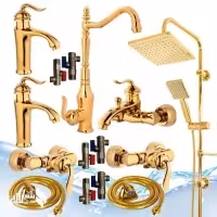 مجموعه 15 عددی بامبو طلایی به همراه علم دوش رسوبگیر